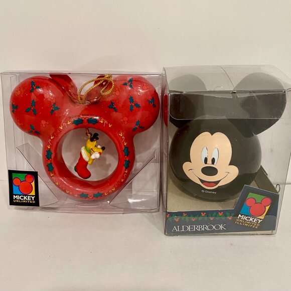 Christmas Disney Ornaments Mickey and Pluto New - Picture 2 of 4